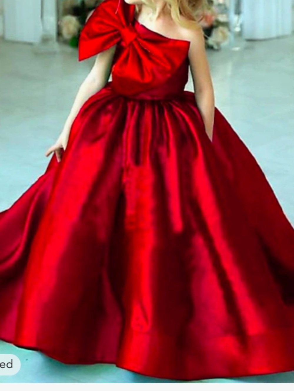 Girls' Party Dress Solid Red Color Sleeveless Performance Wedding - Picture 11 of 12